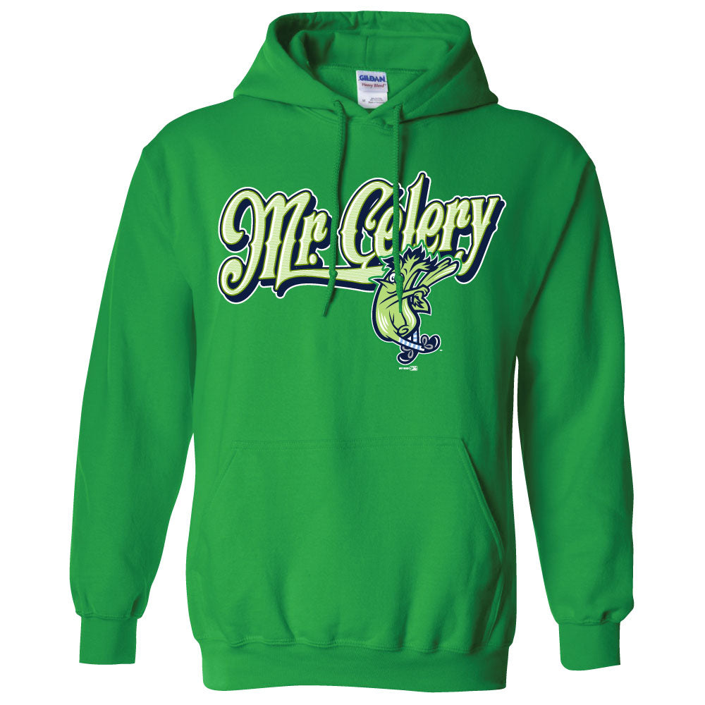 Adult Irish Green Swinging Mr. Celery Hoodie Wilmington Blue Rocks