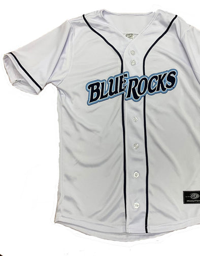 Wilmington Blue Rocks Youth White Home Replica Jersey
