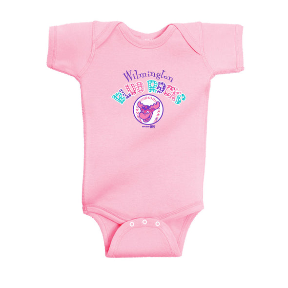 Wilmington Blue Rocks Infant Pink Lap Shoulder Creeper